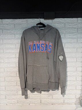 University of Kansas Jayhawks Gray Hoodie Pressbox Men’s Large